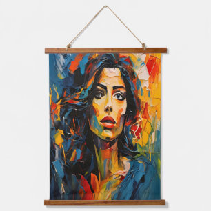 Radiant Expressionist Portrait Art Hangend Wandkleed