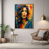 Radiant Expressionist Portrait Art Perfect Poster