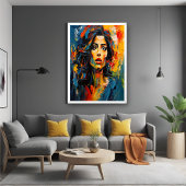 Radiant Expressionist Portrait Art Perfect Poster