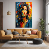 Radiant Expressionist Portrait Art Poster