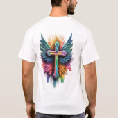 "Radiant Faith: Wings of Devotion" T-shirt (Achterkant)