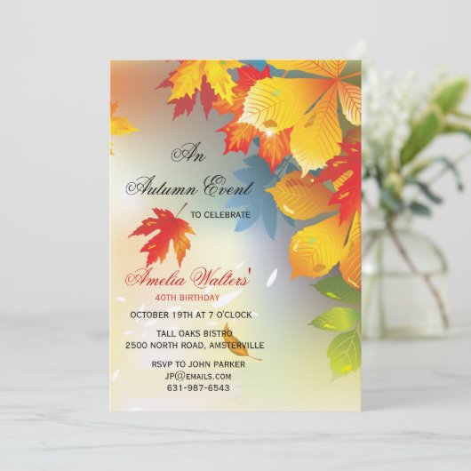 Radiant Fall Colors Invitation Kaart (Staand voorkant)