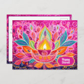 Radiant Festiviteiten: Een Dazecore Viering Briefkaart (Voorkant / Achterkant)