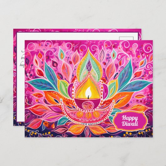 Radiant Festiviteiten: Een Dazecore Viering Briefkaart (Voorkant / Achterkant)