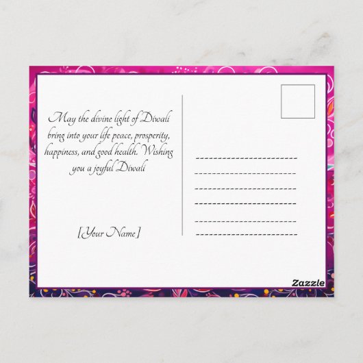 Radiant Festiviteiten: Een Dazecore Viering Briefkaart (Achterkant)