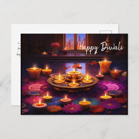 Radiant Festiviteiten: Een Diwali viering Briefkaart (Voorkant / Achterkant)
