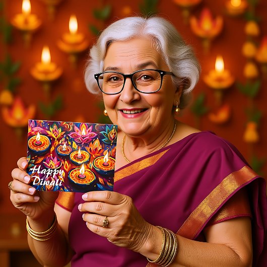 Radiant Festivity: een vrolijke Diwali viering Briefkaart