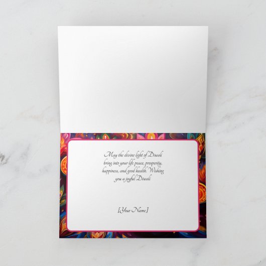 Radiant Festivity: een vrolijke Diwali viering Feestdagen Kaart (Binnen)