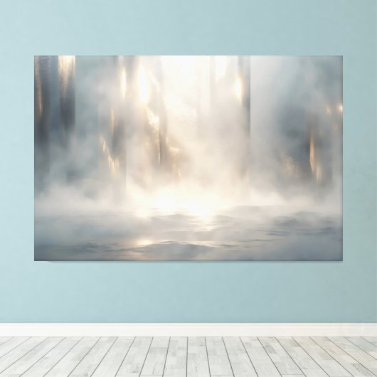 Radiant Field – Luminous Abstract Horizon Canvas W Afdruk (Insitu (Houten vloer))