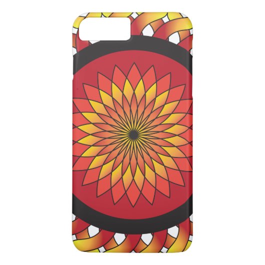 Radiant Fiery Red Oranje Yellow Sunflower Case-Mate iPhone Case (Achterkant)