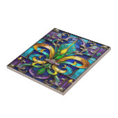 Radiant Fleur de Lis Keramische Tegel Tegeltje (Zijkant)