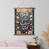 Radiant Floral Burst groeien met Grace Quote Hangend Wandkleed (Slaapkamer)