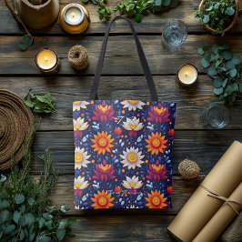 Radiant Floral Burst Wellness Canvas tas