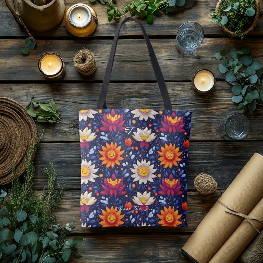 Radiant Floral Burst Wellness Canvas tas