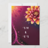 Radiant Floral Elegance - Huwelijksfeest Kaart (Achterkant)