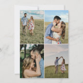 Radiant Floral Navy Blue Burgundy Foto Weddenschap Kaart (Achterkant)