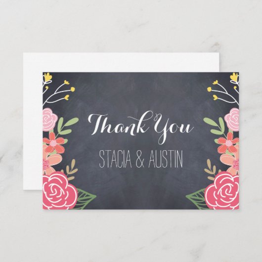 Radiant Florals Flat Hartelijk dank Bedankkaart (Voorkant / Achterkant)