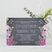 Radiant Florals Weddenschap - Paars Kaart (Staand voorkant)