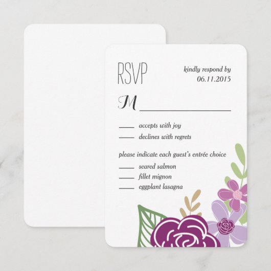 Radiant Florals Weddenschap RSVP Kaartje (Voorkant / Achterkant)