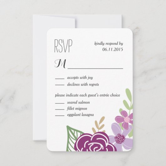 Radiant Florals Weddenschap RSVP Kaartje (Voorkant)