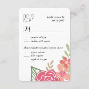 Radiant Florals Weddenschap RSVP Kaartje