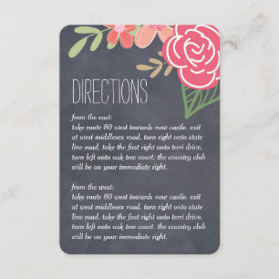 Radiant Florals Wedding Directions Kaarten