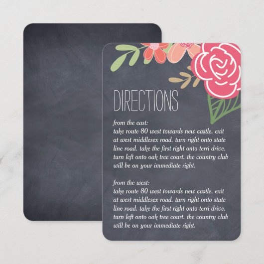 Radiant Florals Wedding Directions Kaarten (Voorkant / Achterkant)