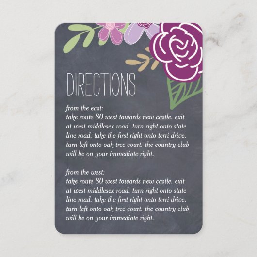 Radiant Florals Wedding Directions Kaarten (Voorkant)