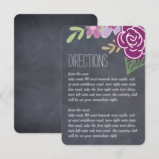 Radiant Florals Wedding Directions Kaarten (Voorkant / Achterkant)