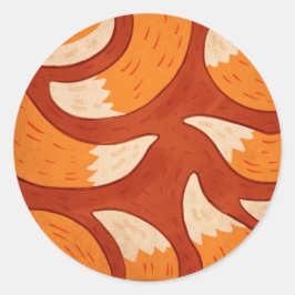 Radiant Fox - Animal Pattern Illustration Ronde Sticker