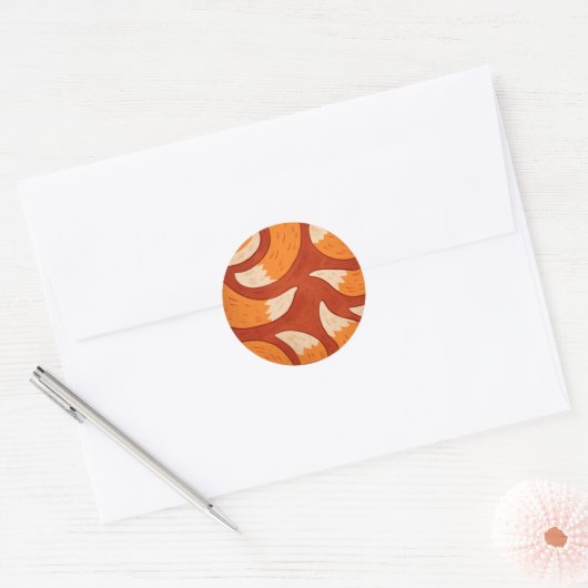 Radiant Fox - Animal Pattern Illustration Ronde Sticker (Envelop)