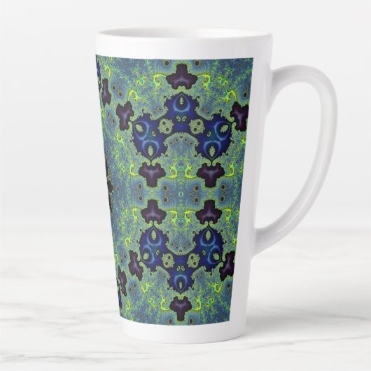 Radiant Fractal Symphony Latte Mok (Rechts)