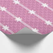 Radiant Frosted Orchid Damask met Snowflake Cadeaupapier (Hoek)