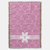 Radiant Frosted Orchid Damask met Snowflake Deken (Voorkant Verticaal)