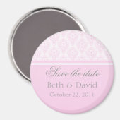 Radiant Glam Damask bewaar de datum Magnet op (Voorkant / Achterkant)
