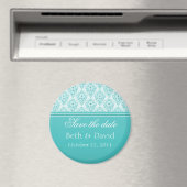 Radiant Glam Damask bewaar de datum Magnet op (Insitu (Vaatwasser))