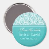 Radiant Glam Damask bewaar de datum Magnet op (Voorkant / Achterkant)