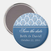 Radiant Glam Damask bewaar de datum Magnet op (Voorkant / Achterkant)