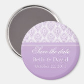 Radiant Glam Damask bewaar de datum Magnet op (Voorkant / Achterkant)