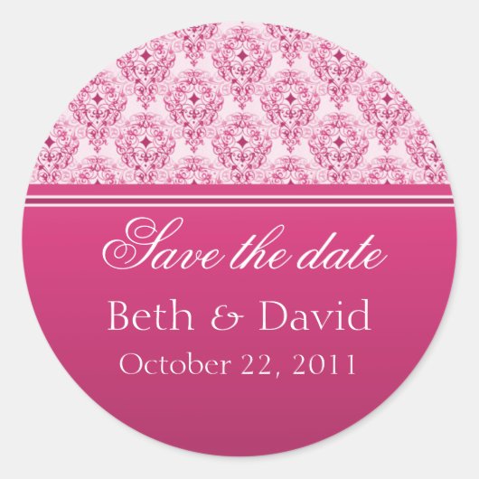 Radiant Glam Damask bewaar de Stickers Datum op (Voorkant)