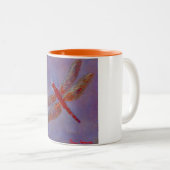 Radiant Glimmer Dragonfly Tweekleurige Koffiemok (Voorkant rechts)
