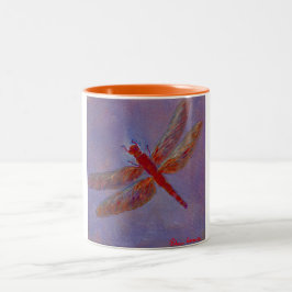 Radiant Glimmer Dragonfly Tweekleurige Koffiemok