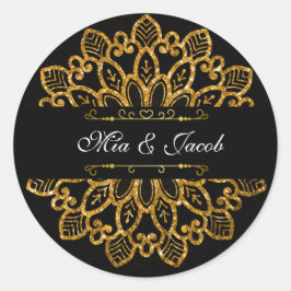 Radiant Gold Mandala Stickers met bloemenelegantie