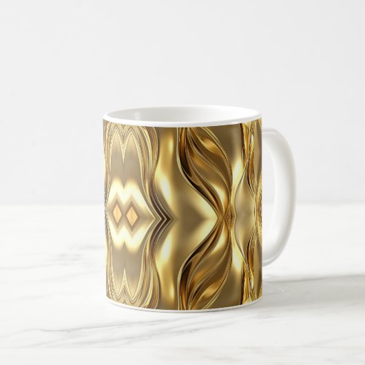Radiant Golden Pattern Koffiemok (Voorkant rechts)