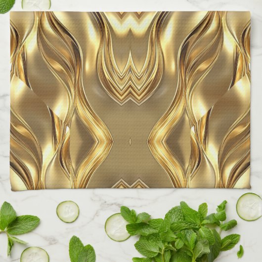 Radiant Golden Pattern Theedoek (Gevouwen)