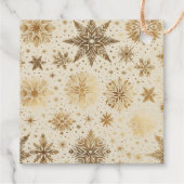 Radiant Golden Snowflake Elegance Bedankjes Labels (Achterkant)