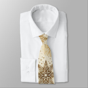 Radiant Golden Snowflake Elegance Stropdas