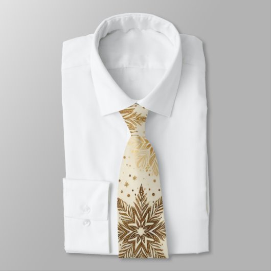 Radiant Golden Snowflake Elegance Stropdas (Gebonden)