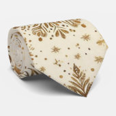 Radiant Golden Snowflake Elegance Stropdas (Opgerold)