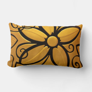 Radiant Golden Yellow Floral Design Kussen